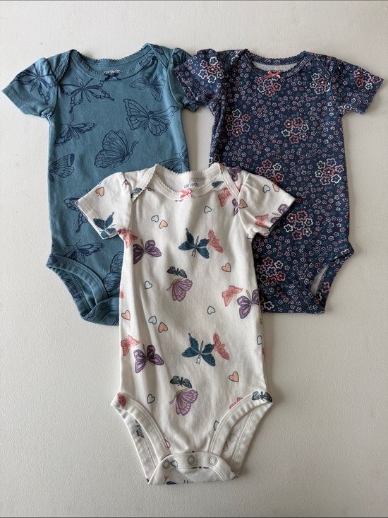 Carter's Other - Carter's Blue and White Bodysuits